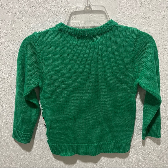 Sezzit Green Santa Stocking Dinosaur Graphic Print Christmas Holiday Sweater - Picture 4 of 8